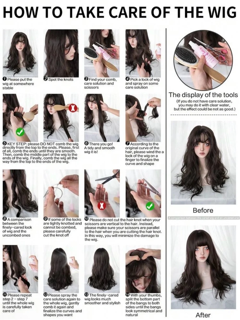 Heat Resistant Natural Wave Wigs Hair 24”